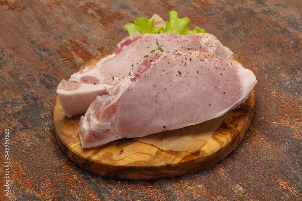 Raw pork meat steak for grill Raw pork meat steak for grill