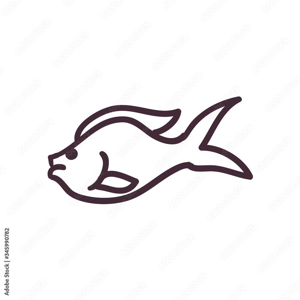 Fish animal line style icon vector design Fish animal line style icon vector design