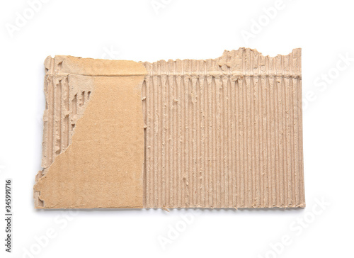 Piece of cardboard on white background