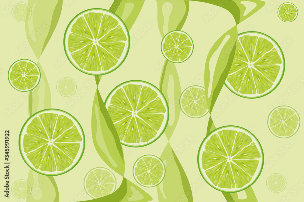round slices of lime and flowing juice