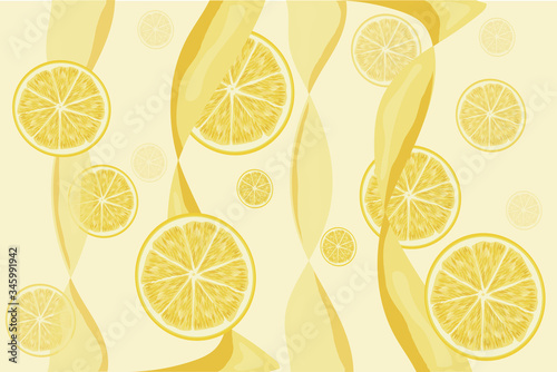 round slices of lemon and flowing juice