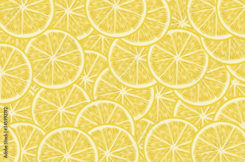 many slices of juicy beautiful lemon