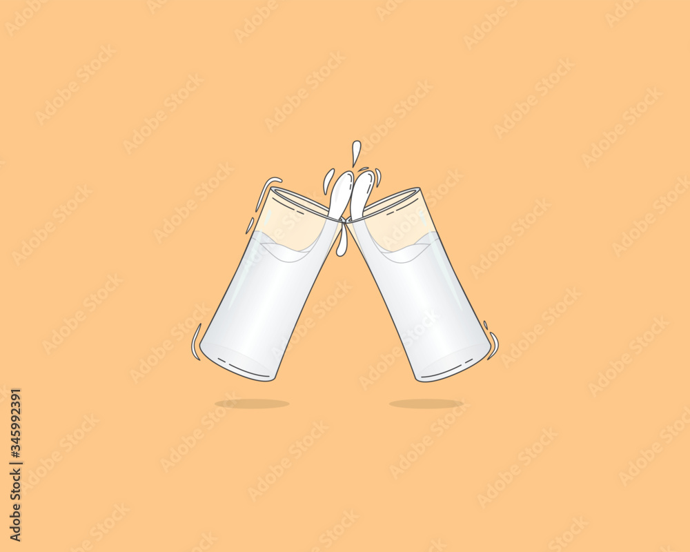 Two Clinked Glasses Of Turkish Raki Which Is An Alcoholic Drink Two Clinked Glasses Of Turkish Raki Which Is An Alcoholic Drink