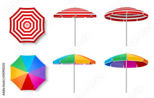 colorful beach umbrella vector illustration
