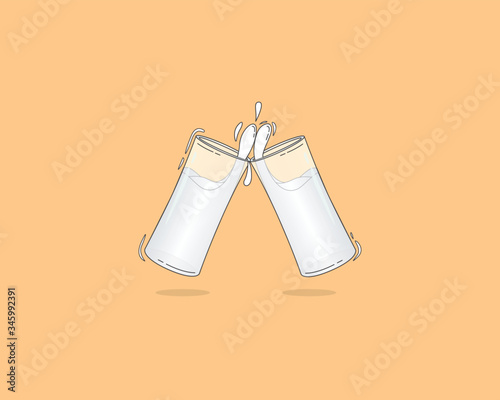 Two Clinked Glasses Of Turkish Raki Which Is An Alcoholic Drink