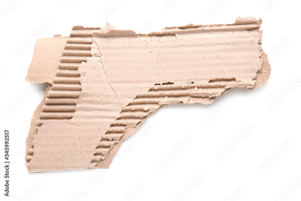 Piece of cardboard on white background Piece of cardboard on white background
