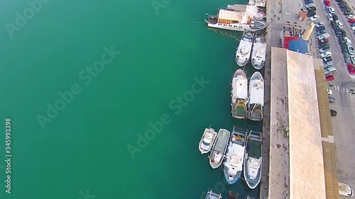 Vídeo de Drone del Puerto de Peníscola, un pueblecito en el mar Mediterráneo. España / Drone video of the Port of Peníscola, a small town in the Mediterranean Sea. Spain  photo