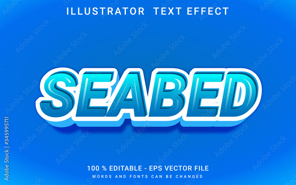 text effect editable seabed premium vector