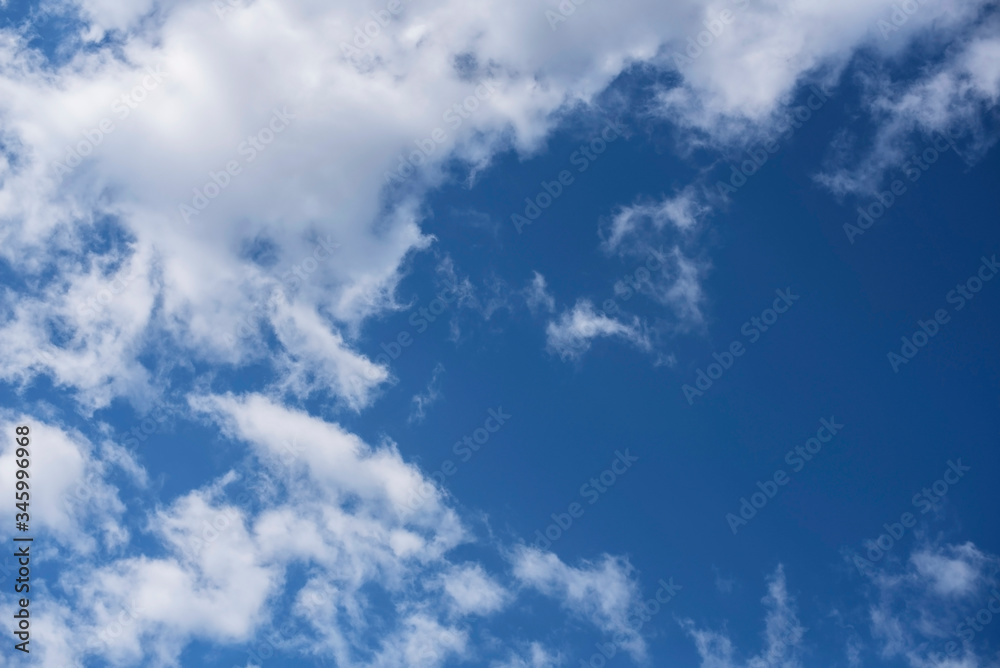 Bright blue spring sky with light white clouds Bright blue spring sky with light white clouds