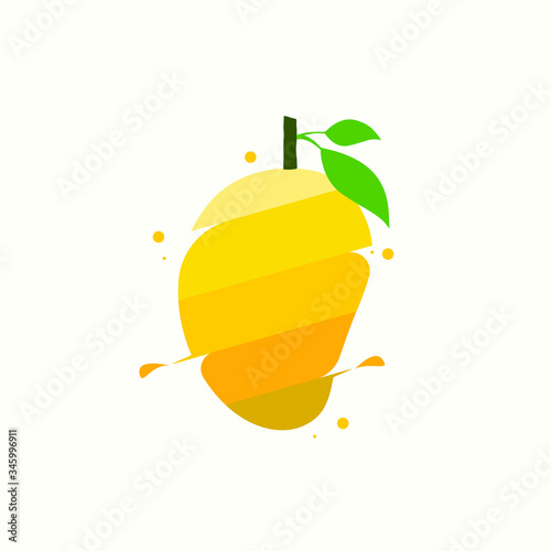 Mango fruit logo vector design. Mango in flat style. Mango icon. Mango and Healthy Fruit design with modern style. Vector illustration
