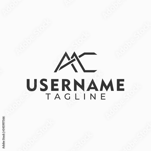 Mountain logo with abstract monogram style from the initials AAC.
