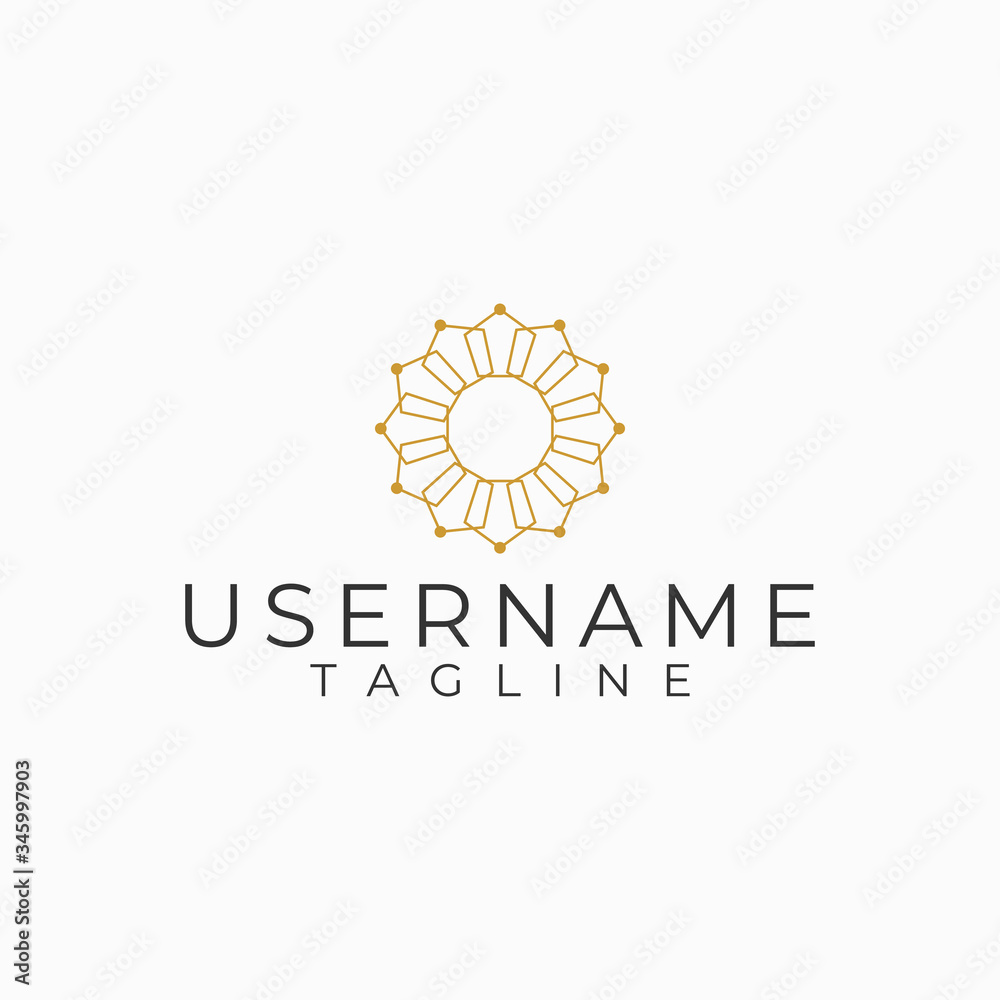 Fototapeta premium Mandala logo with a very simple appearance using monoline style.