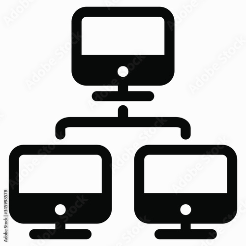 Local area network icon. Illustration of internet connection. Social network. Remote access to the server. Vector icon.
