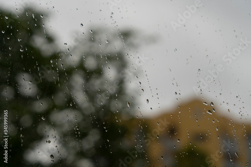  Raindrops on an old window pane © Igor