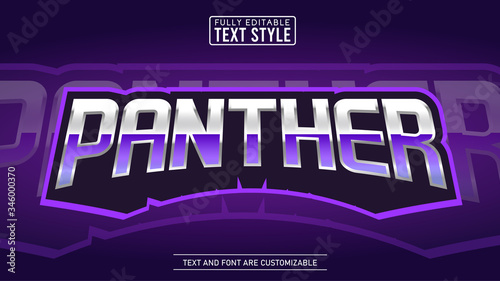 Purple Panther E-sport Gaming Logo Editable Text Effect