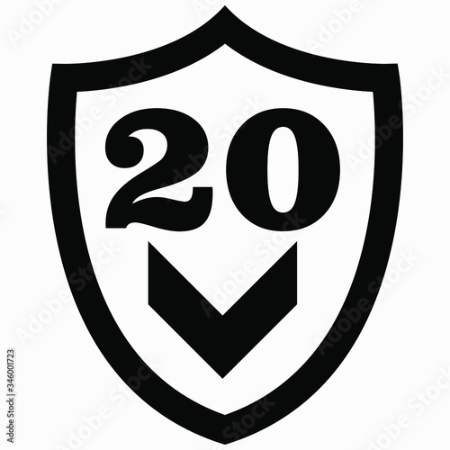 Protection icon with ok. Warranty 20 days. Protection 20 years. Service 20 years. Shield with a ok sign. Vector icon. Free Download Protection icon with ok. Warranty 20 days. Protection 20 years. Service 20 years. Shield with a ok sign. Vector icon. - GFXLoad