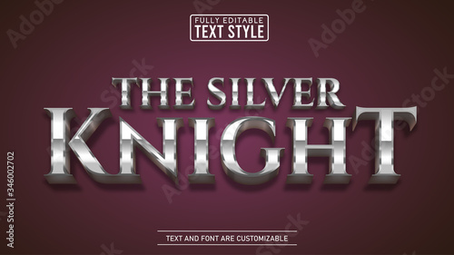 Shiny Silver Metallic Game and Movie Title Editable Text Effect