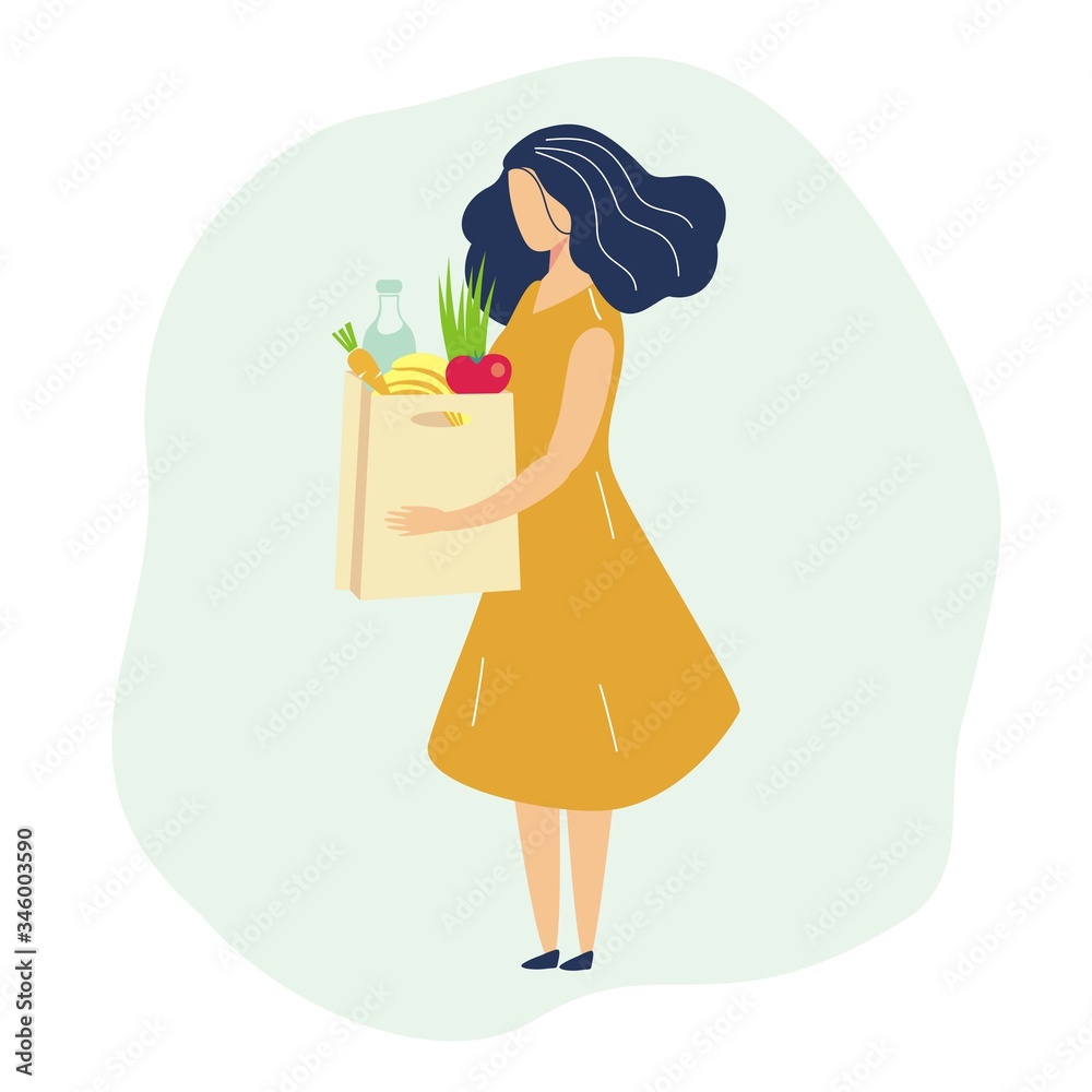 Beautiful girl on a diet around vegetables and fruits, salad Beautiful girl on a diet around vegetables and fruits, salad