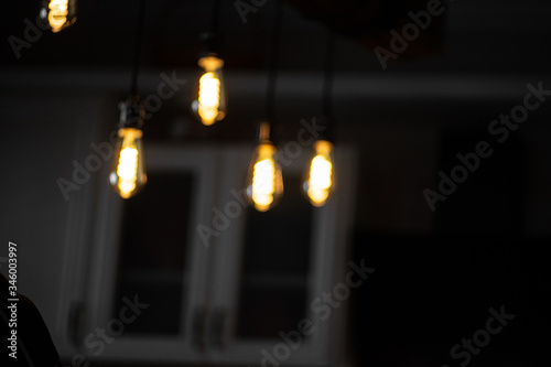 Blurred light bulbs