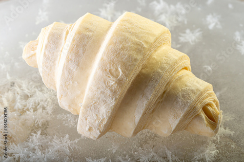 Fresh frozen dough for a future croissant