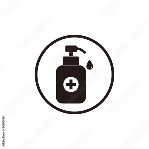 Hand sanitizer icon in trendy flat style isolated on white background
