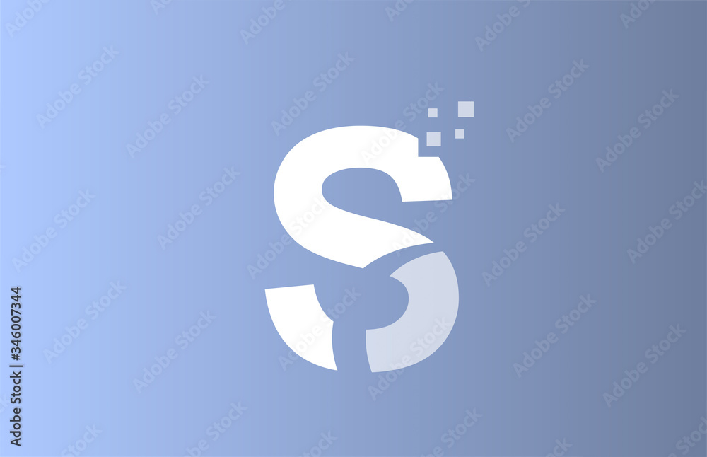 S white blue alphabet letter logo icon for business and company with pastel colour design S white blue alphabet letter logo icon for business and company with pastel colour design