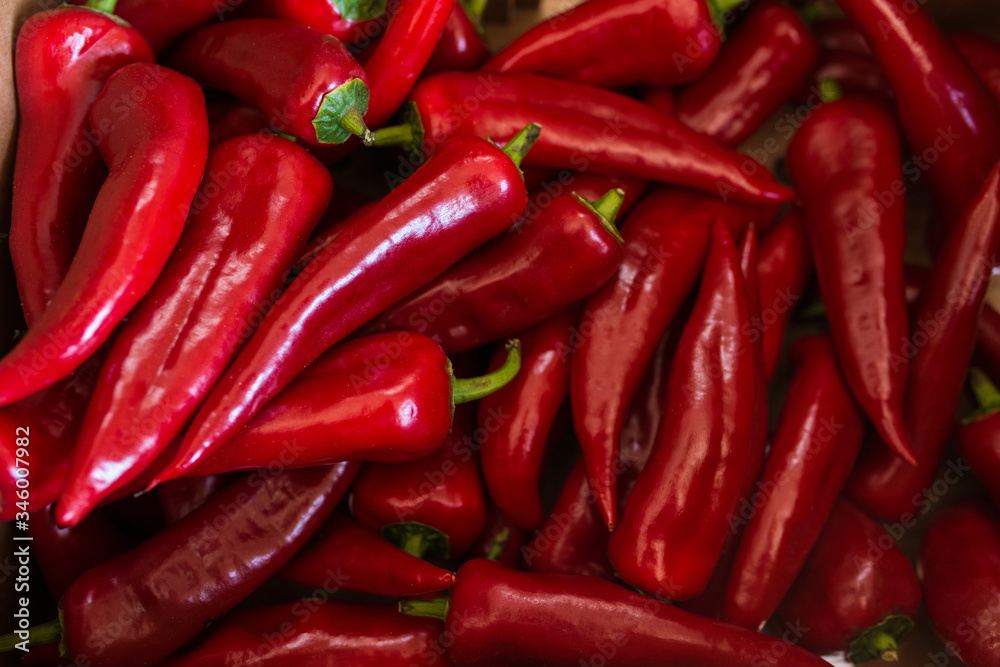 Red hot chilean pepper in spices, spicy food