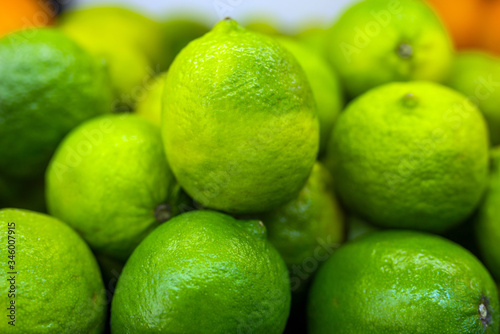 Limes on a shelf in a store