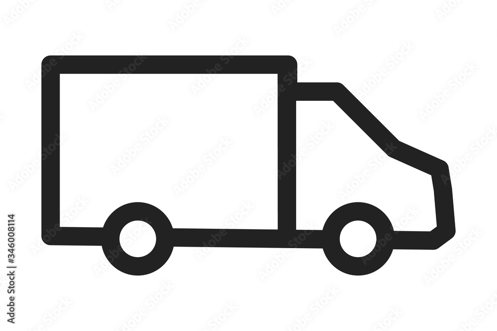 Delivery truck vector icon. Cargo van,logistic symbol. Flat vector sign isolated on white background. Simple vector illustration for graphic and web design.
