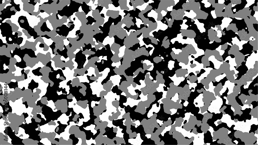 Black, grey and white Camouflage. Camo background, military pattern, army  and sport clothing, urban fashion. Vector Format. 16:9 aspect ratio. vector  de Stock | Adobe Stock