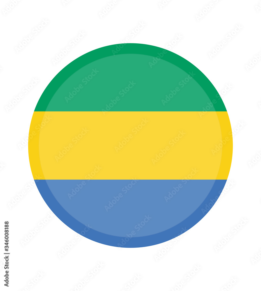 National Gabon flag, official colors and proportion correctly. National Gabon flag. Vector illustration. EPS10. Gabon flag vector icon, simple, flat design for web or mobile app.