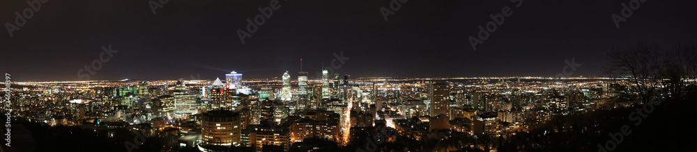 Montreal city view by night  from Mont-Royal