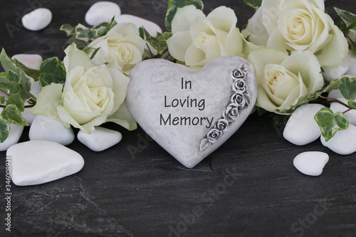 Quadro su tela Heart with the inscription in Loving Memory