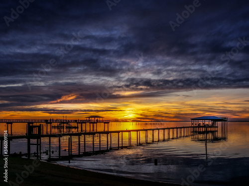 Mobile Bay Sunset near Daphne Alabama