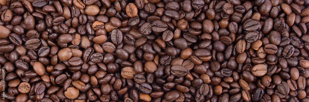 coffee beans background in banner format coffee beans background in banner format