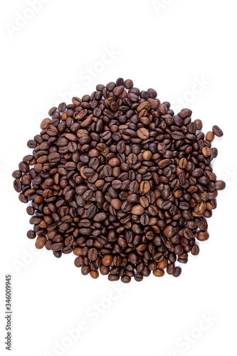 coffee beans on white highlighted background