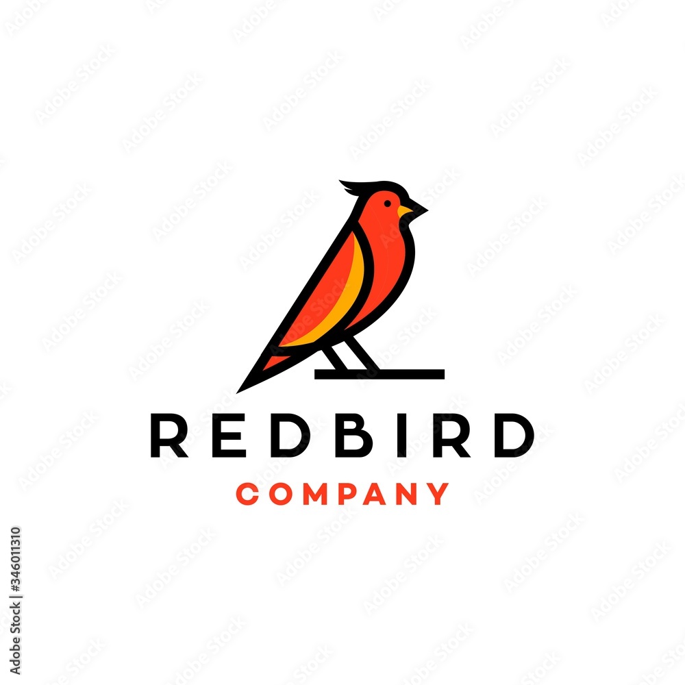 red Cardinal Bird Logo Symbol vector icon Design Illustration