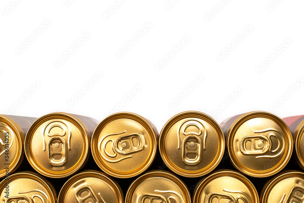 Group of aluminium cans in a row, cold drink. Group of aluminium cans in a row, cold drink.