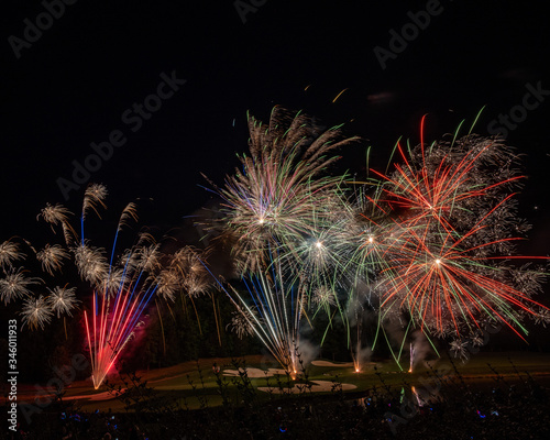 Fireworks over the Lake at a Golf Course