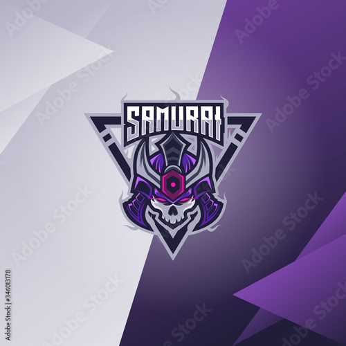 Samurai Head Logo Design Illustration For Gaming Club