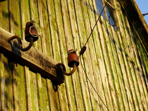 house, wooden house, roof, old tree, building, attic