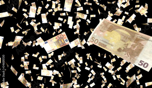 Fondo perduto. Piovono banconote da 50€ photo
