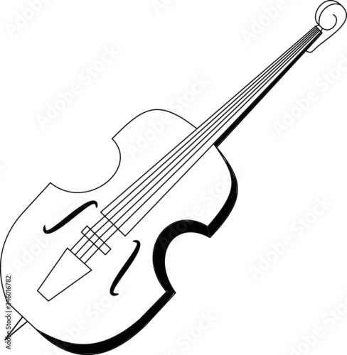 Illustration vector of double-bass or cello for international day of jazz