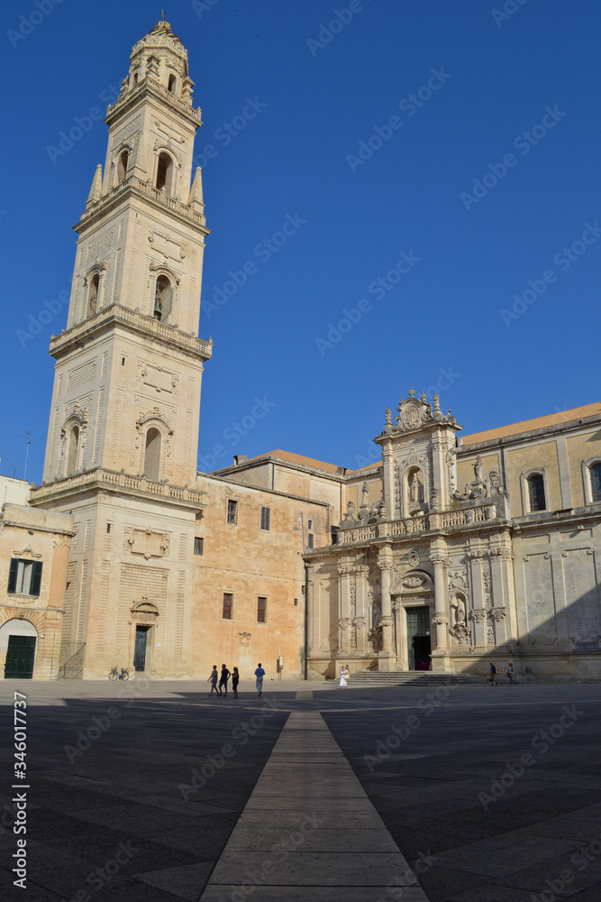 Lecce Cathedral courtyard, day view, Lecce, Puglia, Italy