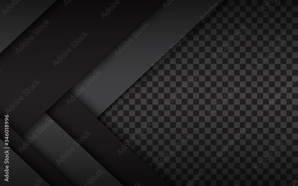 Black and white layers above each other, modern material design with a hexagonal pattern, corporate template for your business, vector abstract widescreen background