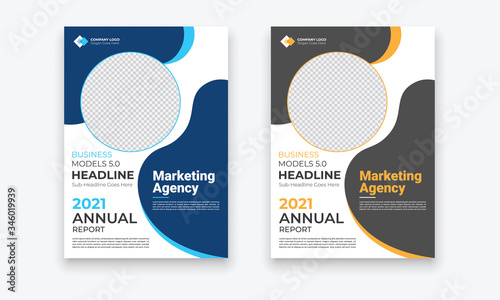 Business Conference brochure flyer design layout template in A4 size, with nice background, vector eps