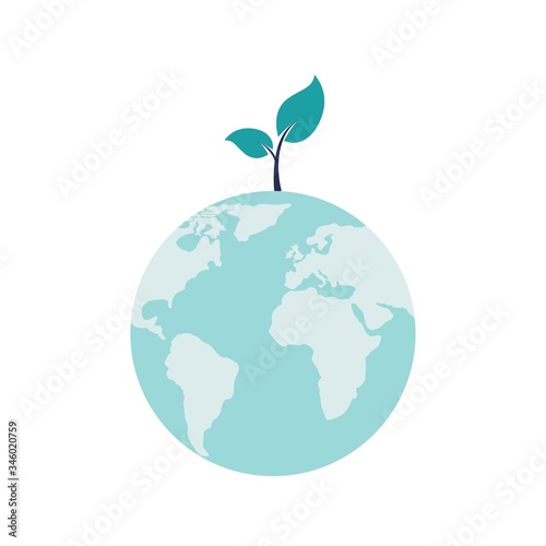 vector illustration, clean planet, save the planet, small plant process, save energy, Earth Day concept - vector
