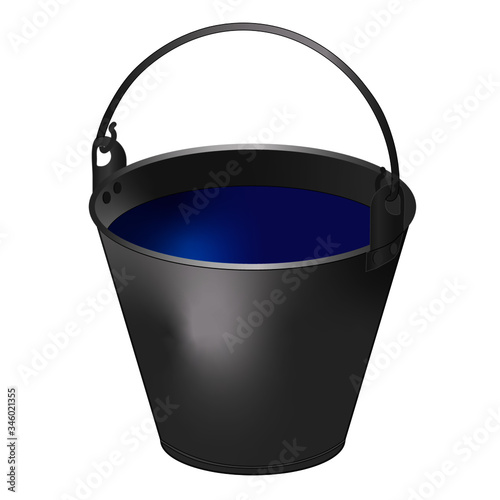 metal bucket isolated on white background