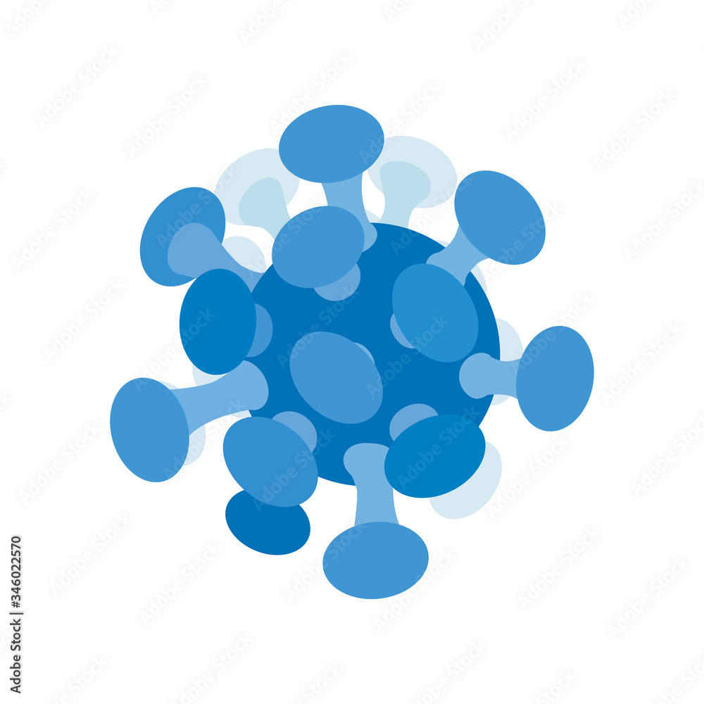 Coronavirus Covid-19 handwritten design blue icon logo label
