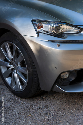 Wallpaper Mural Clean headlights of white car. Close-up, headlight car Projector/LED of a modern luxury technology and auto detail Torontodigital.ca